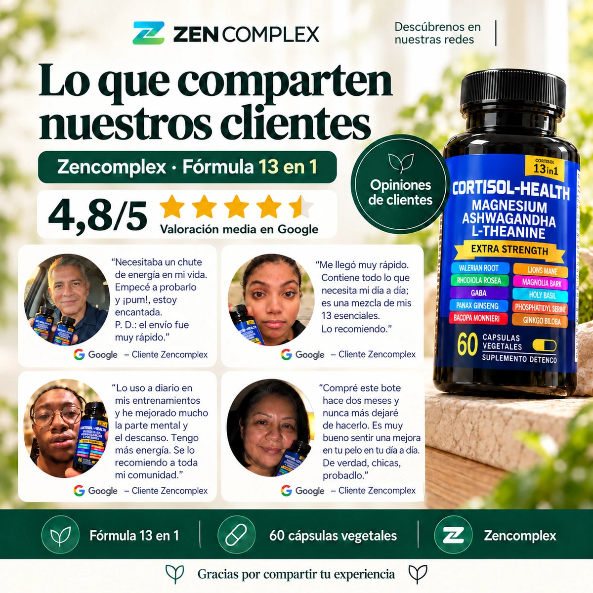 Cortisol Balance | Fórmula 13 en 1 para tu calma, descanso y energía diaria